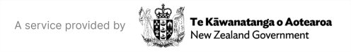 A service provided by New Zealand Government logo